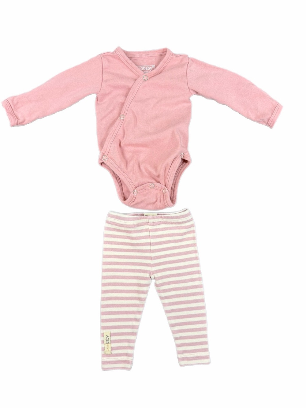 L’OVED BABY Cotton Baby Girl Matching Leggings and Bodysuit- 0-3M